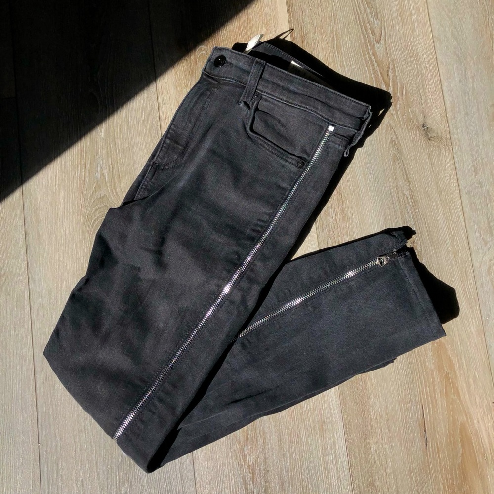 Nina High-Rise Ankle Skinny w/ Zips